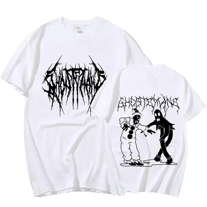 Hommes femmes imprimer T-shirt mode Hip Hop métal gothique Rock T-shirt ample Streetwear été ample S