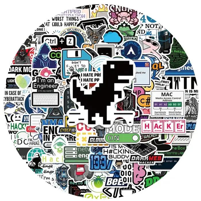 100 autocollants de sécurité informatique pour hackers