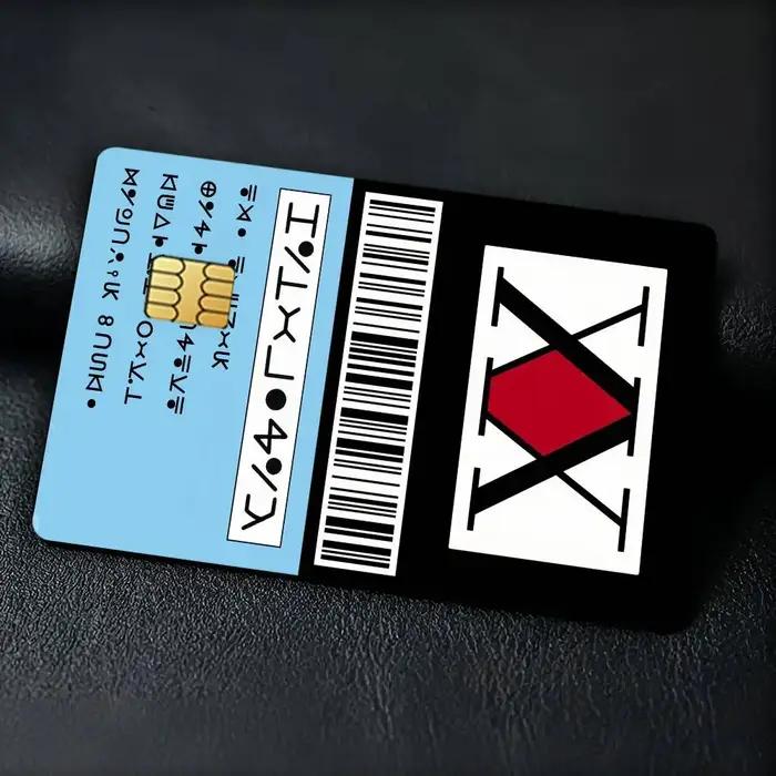 Autocollants décoratifs pour cartes de crédit H-Hunter License Killua, adaptés aux cartes bancaires, au transport en métro, anti-rayures, cadeau, 4 pièces