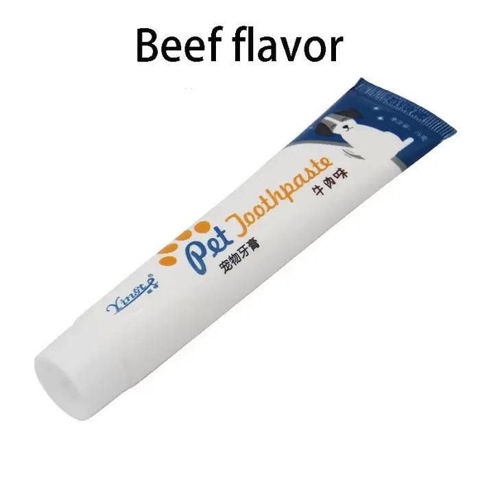 Dentifrice pour chiens SHENGMEIYU avec saveurs vanille et bœuf pour dents blanches et belles occasions spéciales pour chiens