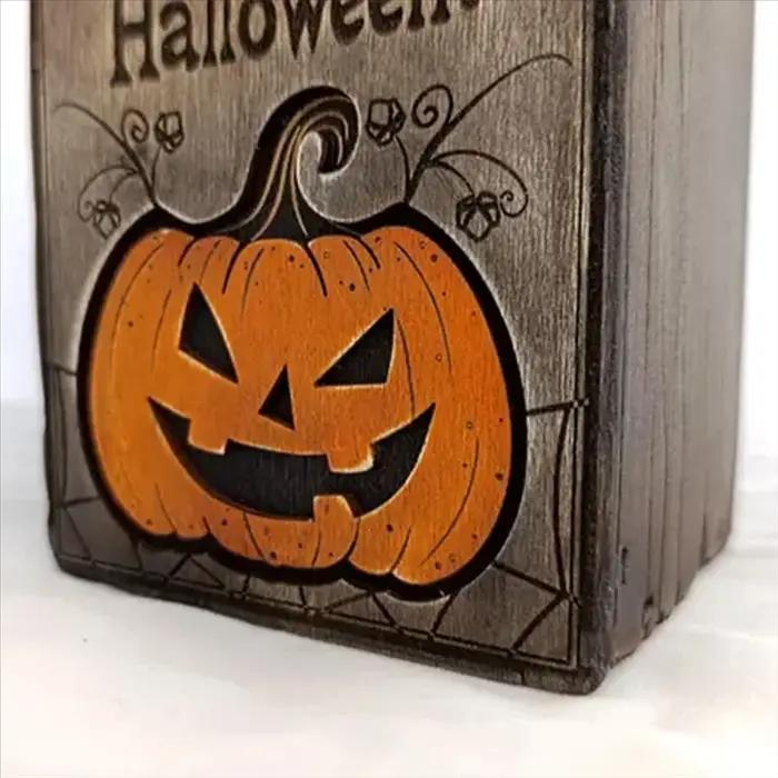 Trésor créatif Halloween citrouille lanterne boîte en bois