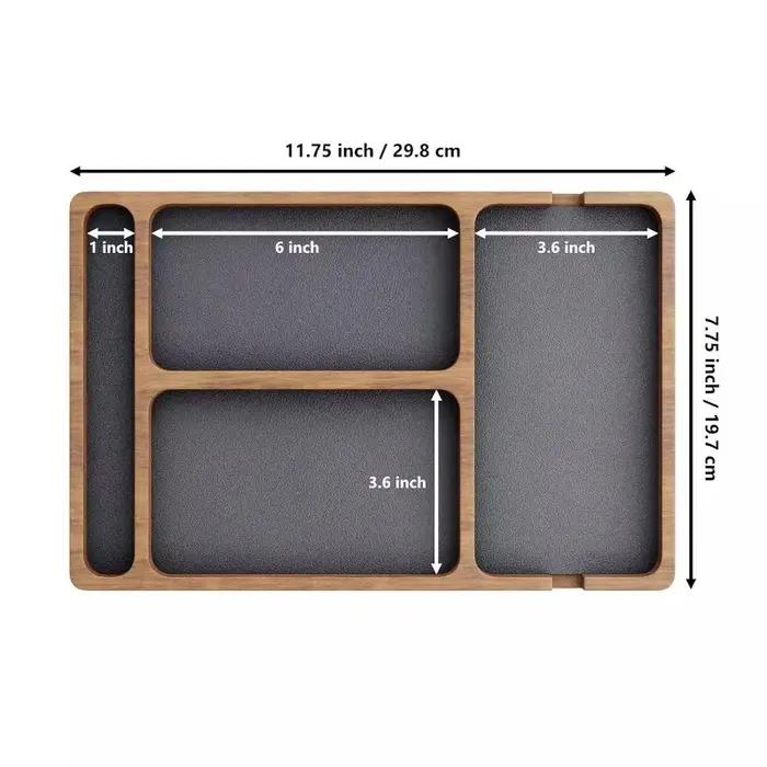 Ooden bureau boîte de rangement de bureau cloison en bois massif boîte de rangement téléphone portable casque débris boîte de rangement plateau de rangement en bois