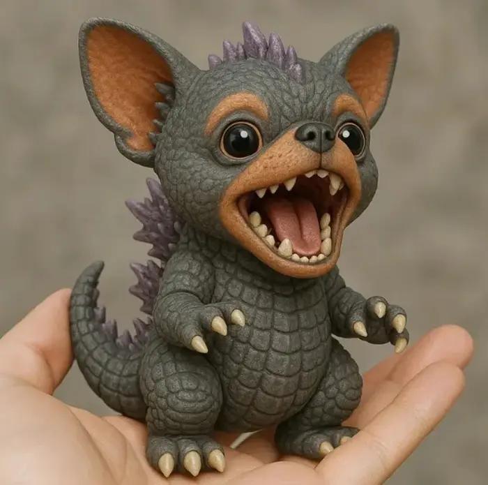 Figurine de chien monstre