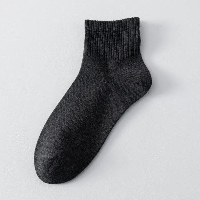 Lot 7 paires chaussettes chasse 100% coton - Bas unisexes noir blanc gris - Qualité supérieure été automne