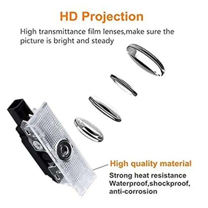 2 pièces Led porte de voiture ouverture avertissement bienvenue lumière projecteur emblème décoratio