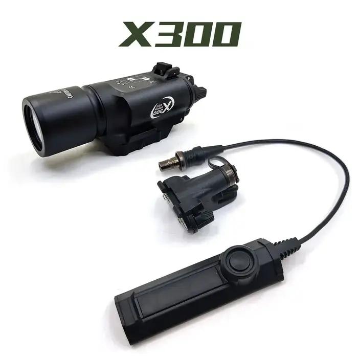 Lampe de poche tactique X300V IR X300 X300U, avec interrupteur, pour la chasse, Rail de 20mm, équipe