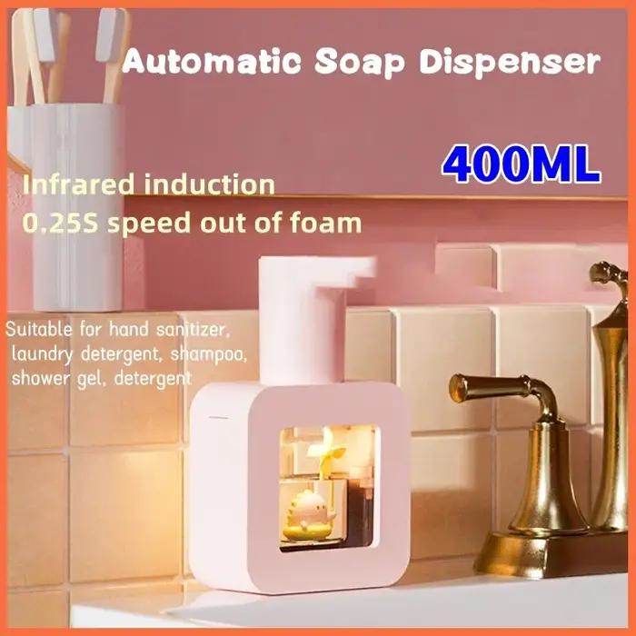 Nouveau Distributeur Automatique de Savon Sans Contact pour Animaux Mignons, Recharge USB, 400ml, Di