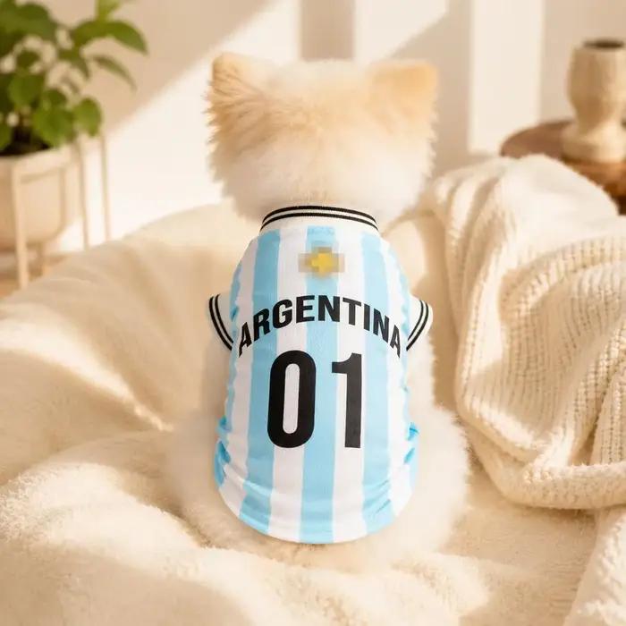 Maillot de football pour chien Mexique Argentine Portugal Vêtements de sport pour animaux de compagnie T-shirt