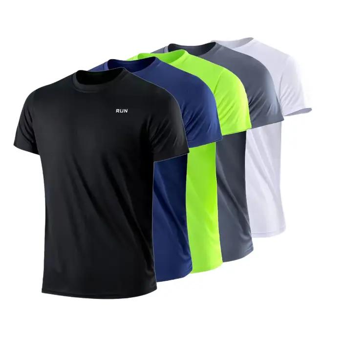 T-shirt à manches courtes pour homme, séchage rapide, évacuation de l'humidité, col rond, exercice d