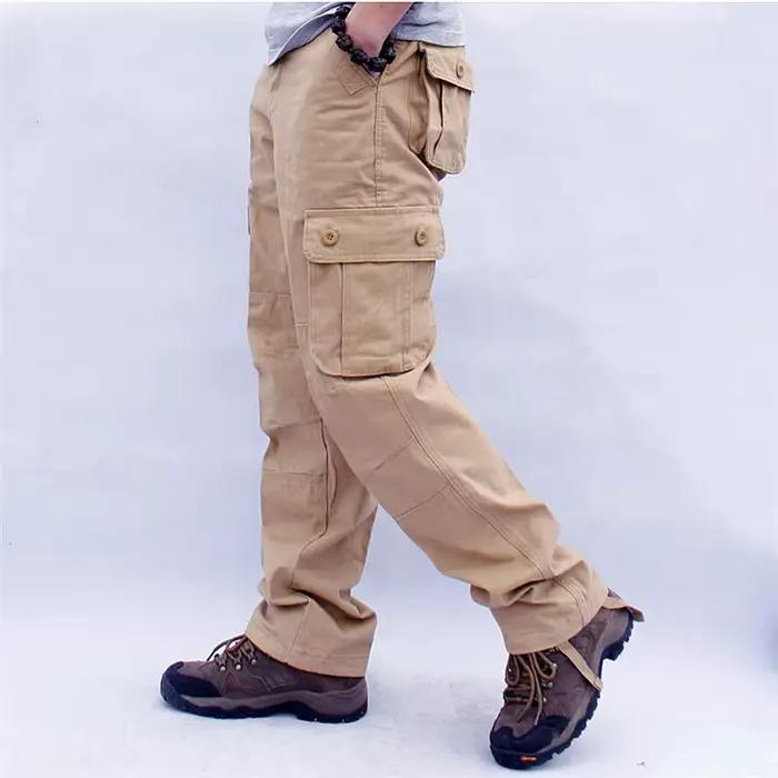 Salopette cargo militaire tactique homme multi-poches - Pantalon travail streetwear armée droit 44