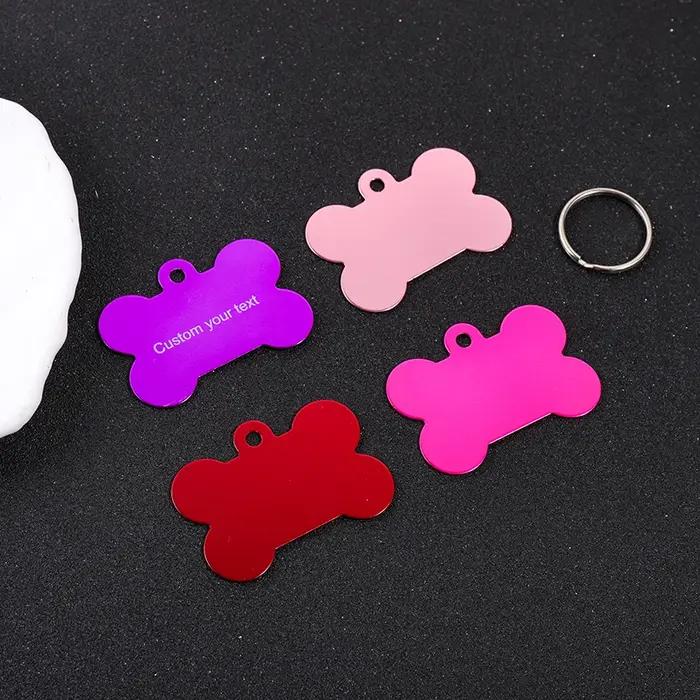 Plaques d'identification personnalisées pour chien en forme d'os anti-perte gravure laser texte personnalisé pour animaux de compagnie occasions spéciales