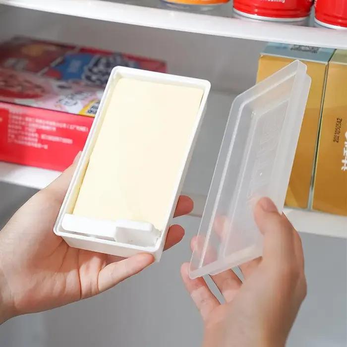 Boîte de rangement pour poupée avec couvercle, plat de poupée, boîte de conservation fraîche avec coupeur, trancheuse, seau, boîte de rangement pour le fromage à la maison, 1PC
