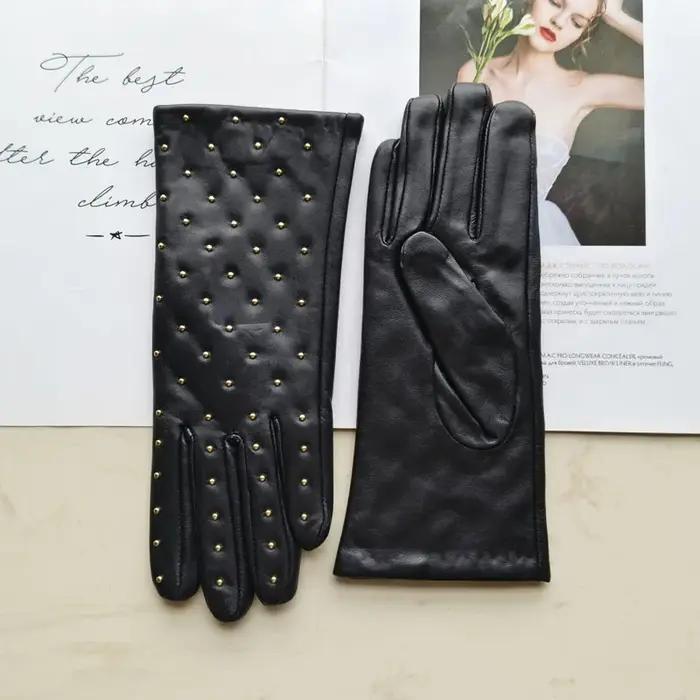 Nouveaux gants d'hiver en peau de mouton pour femmes avec écran tactile et gants en cuir véritable d