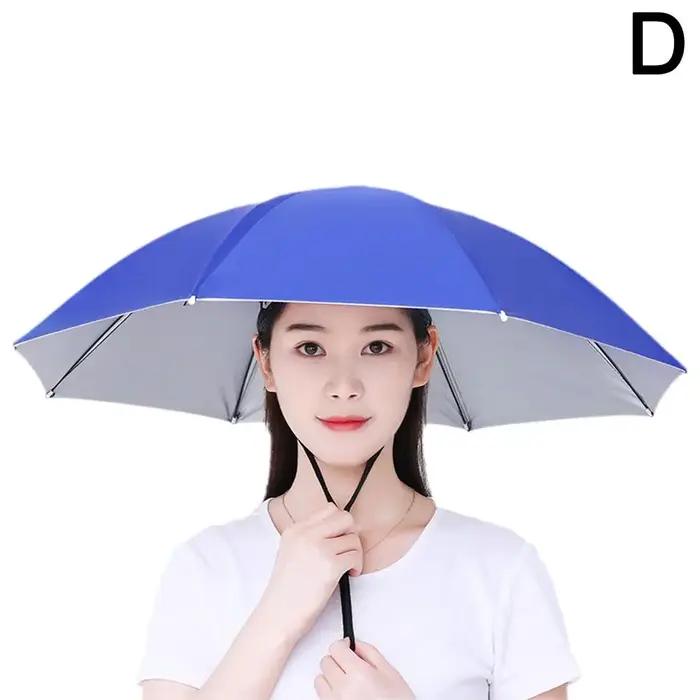 Parapluie coupe-vent pliant portable, chapeau de pêche, pare-soleil, équipement de pluie, extérieur, camping, plage