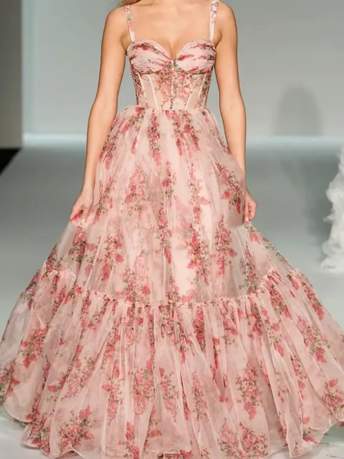 Robe longue décontractée sans manches à col en V pour femme, sexy, dos nu, imprimée, coupe ajustée,