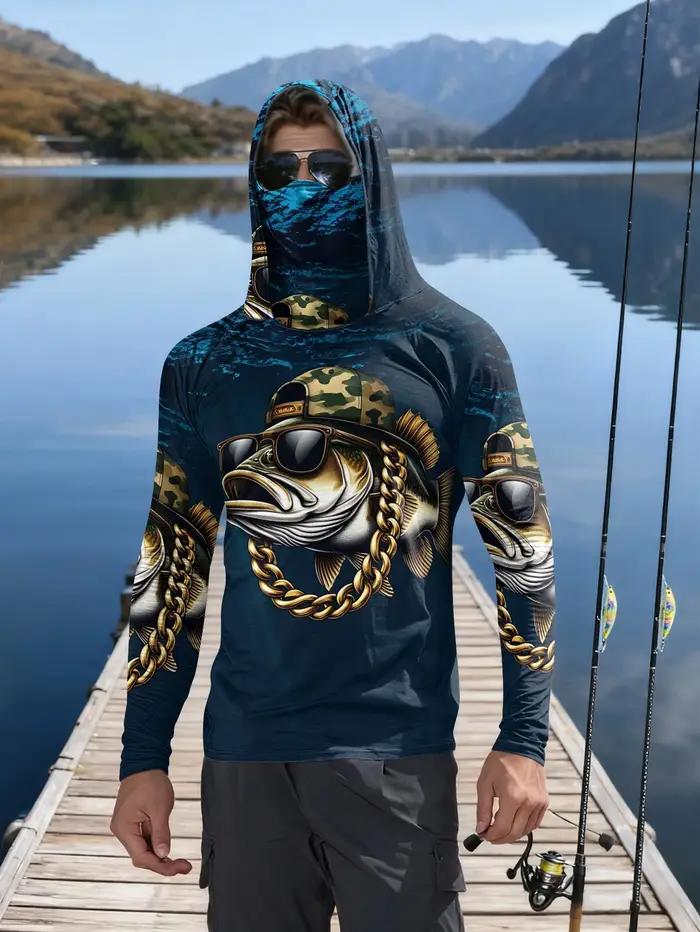 Vêtements de pêche à capuche pour hommes avec protection UV, adaptés à la randonnée, confortables et