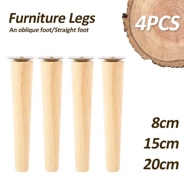 4 pièces pieds de meubles en bois massif canapé Table meuble TV Support stabiliser les pieds antidér