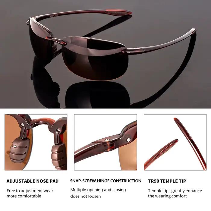 MAXJULI lunettes de soleil polarisées Sport mode pour hommes femmes TR90 cadre elliptique sans montu