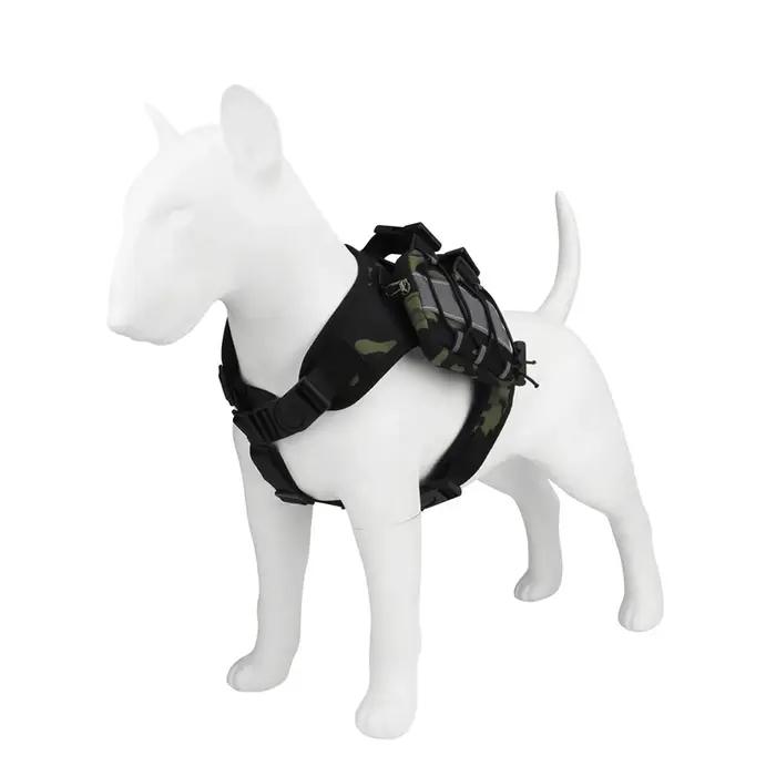 Harnais de sac à dos d'entraînement pour chien avec harnais réfléchissant pour animaux de compagnie, sac de selle réglable