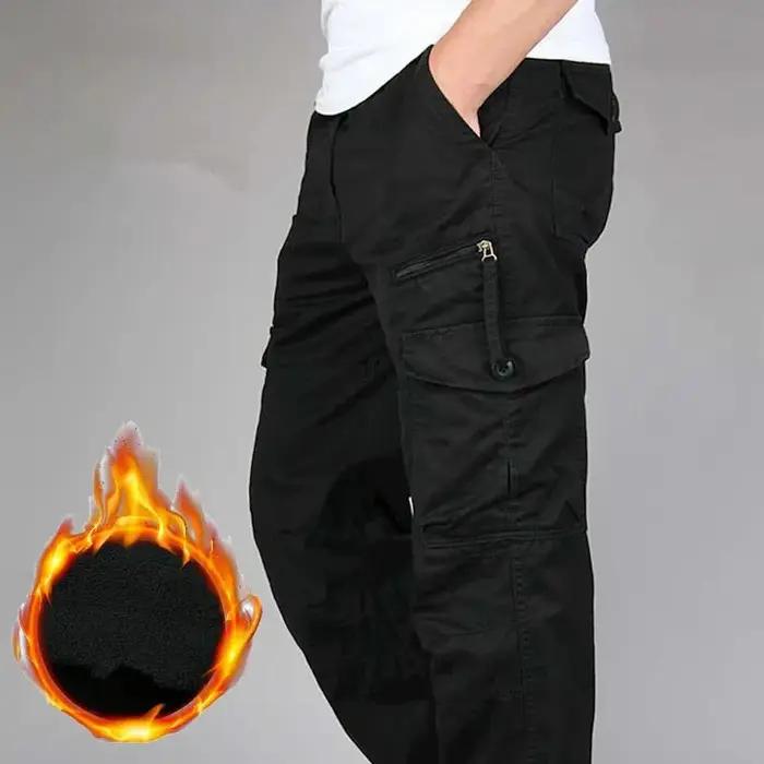 Pantalon cargo hiver chasse double couche polaire épais camouflage tactique confortable homme