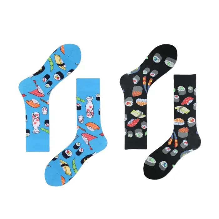 Chaussettes crew imprimées cuisine japonaise sushi - Originales et confortables pour amateurs de gastronomie