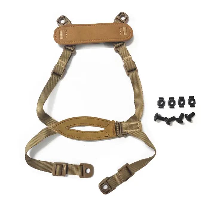 Système de rétention 4 points pour casque de chasse - Sangle mentonnière avec boulons pour Mich ACH