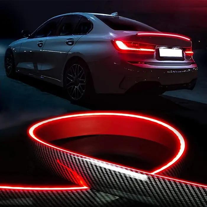 Pièces extérieures universelles de voiture, feu de Spoiler arrière Led en Fiber de carbone pour BMW