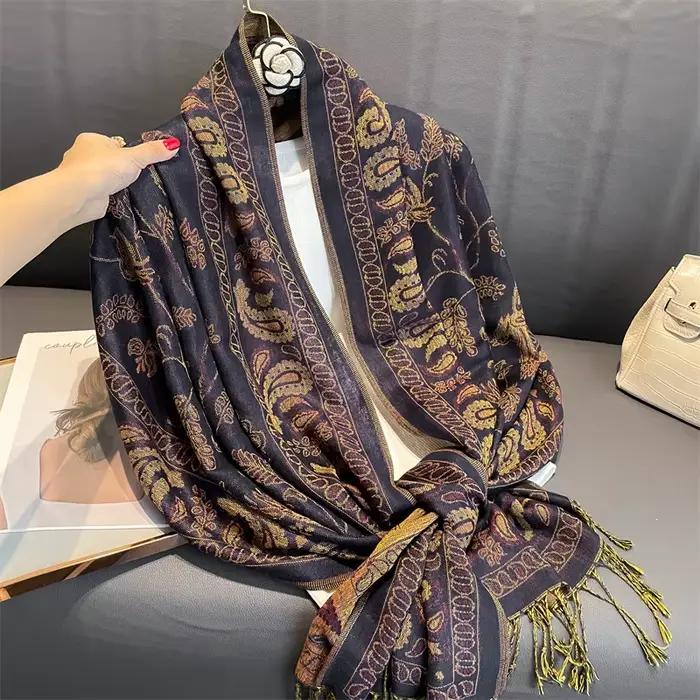 Marque de luxe automne cachemire Pashmina châle dame Wrap chaud hiver foulards Design imprimé femme
