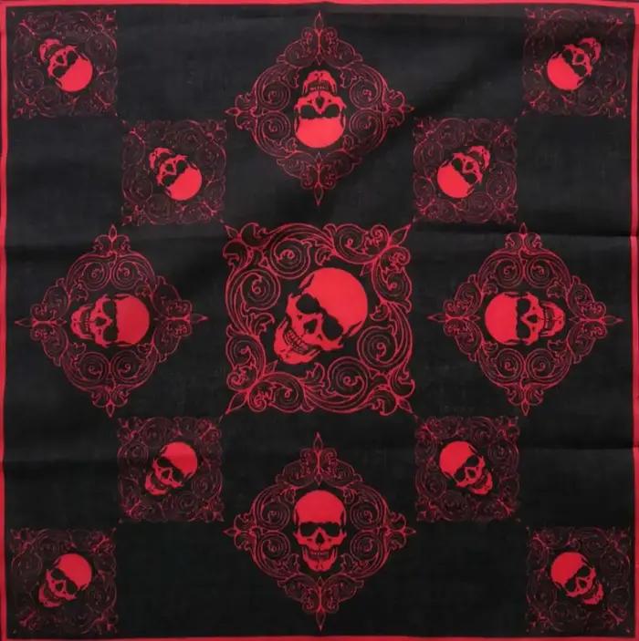 Plus coloré imprimé crâne Paisley géométrique coton Bandanas femmes bandeau carré écharpe foulard chapeaux