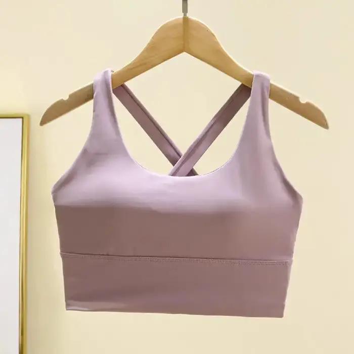 Soutien-gorge de sport à coussin fixe haute intensité, résistant aux chocs, pour course à pied, gymn