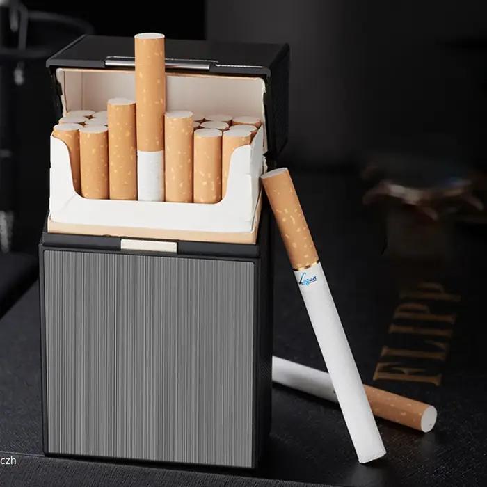 Étui à cigarettes en plastique beige avec boîte de rangement pour tabac pour fumeurs élégants occasions spéciales et quotidiennes