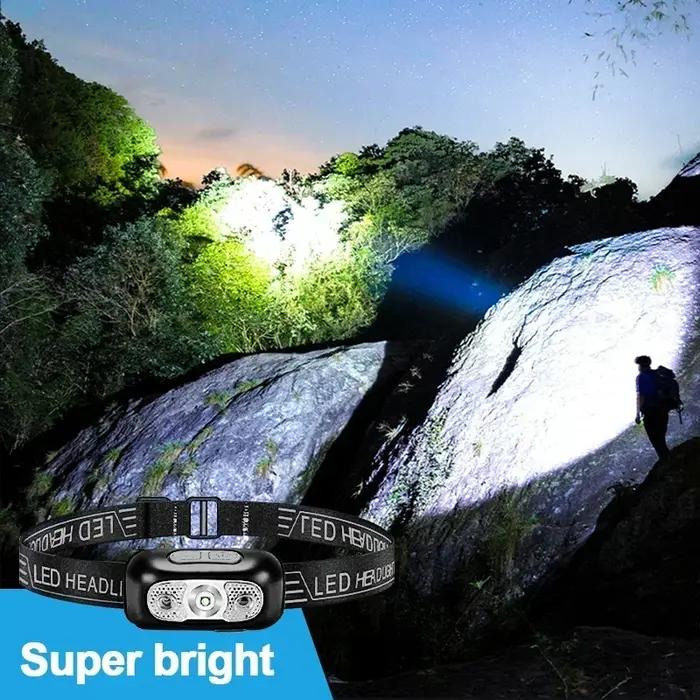 Mini lampe frontale forte lumière Led pêche de nuit puissante torche lampe frontale en plein air éta