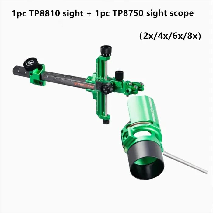 Ensemble de visée à arc composé pour tir à l'arc, TP8810 + 2X/4X/6X/8X TP8750, portée de vue, arc clair, accessoires de tir de chasse