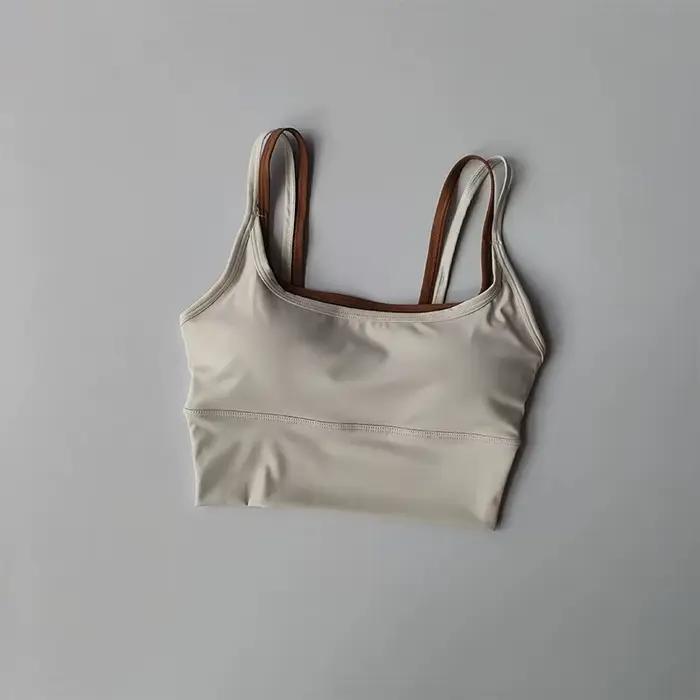 Soutien-gorge de sport de yoga pour femmes, bretelles avec design bloquant les couleurs, soutien-gor
