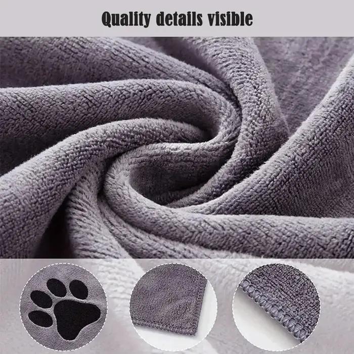 Serviette de bain pour animaux de compagnie en microfibre