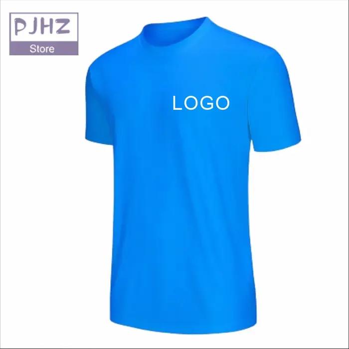 T-shirt de sport respirant à séchage rapide bon marché, course à pied, fitness, marathon, football, basket-ball, logo personnalisé, impression de broderie