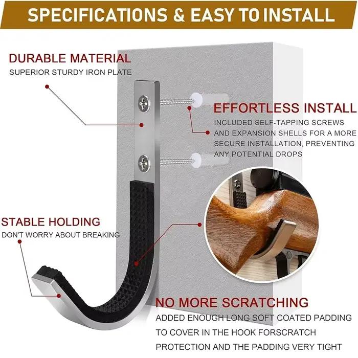 Support mural pour pistolet horizontal