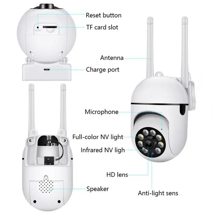 Caméra surveillance wifi IP sans fil PTZ 8MP zoom 4x suivi audio bidirectionnel nuit couleur HD sécurité