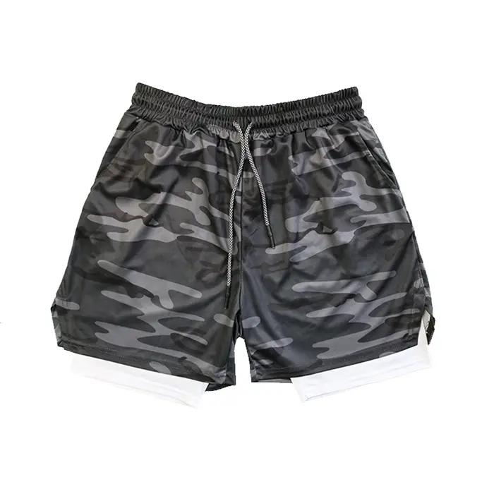 Short de Fitness Double couche pour hommes