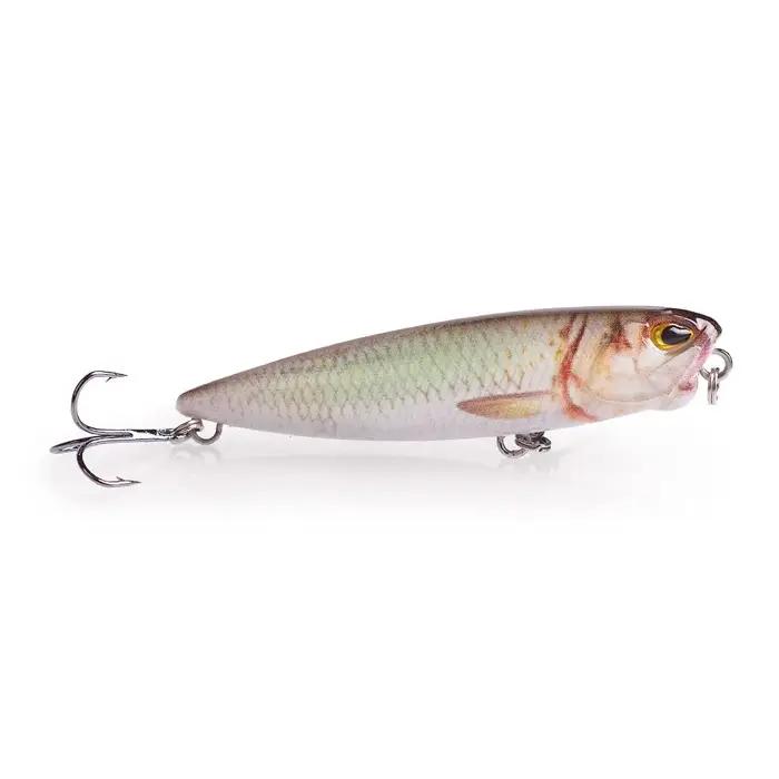 Hanlin 6.5 cm/2.56in Popper marcher le chien hochet petits appâts Wobble leurre de pêche flottant en plastique manivelle bar brochet attirail