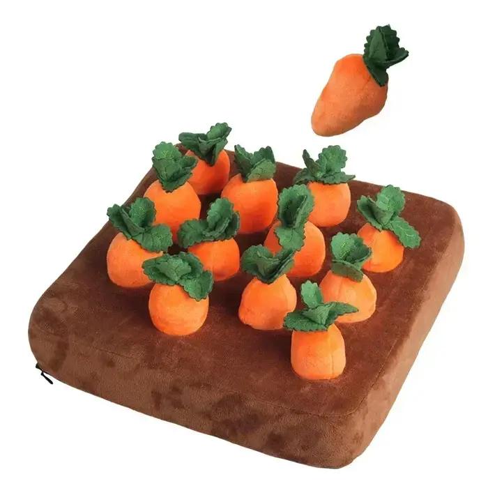 Jouets pour chiens tapis à reniflage pour animaux de compagnie carotte en peluche