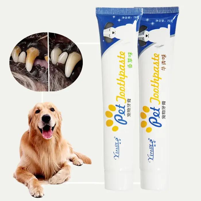 Dentifrice enzymatique pour chiens réduction tartre plaque naturellement comestible pour une bouche fraiche et saine
