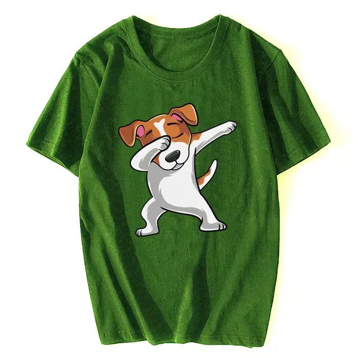 Drôle Jack Russell Terrier T-shirt hommes à manches courtes coton tamponnant chien