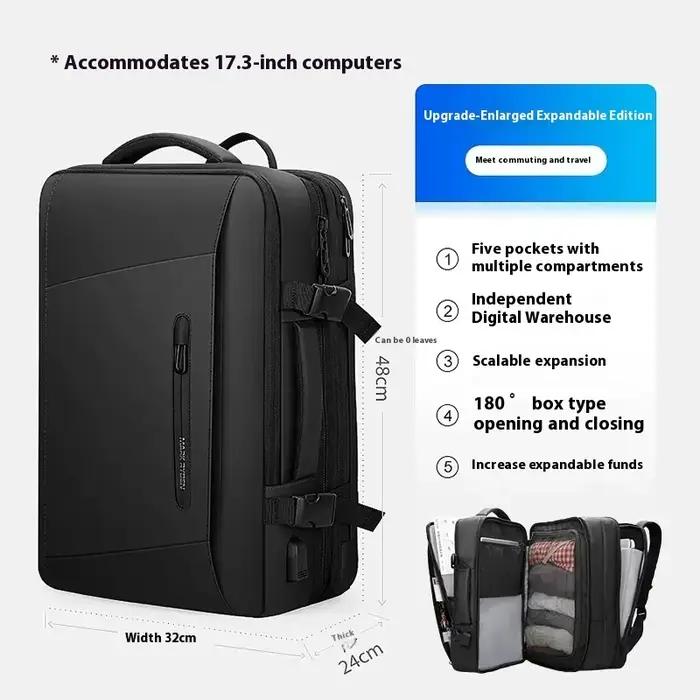 Sac à dos Mark Ryden 17 pouces pour ordinateur portable, imperméable, anti-vol, USB rechargeable, 36-55L, adapté aux déplacements professionnels et voyages d'affaires