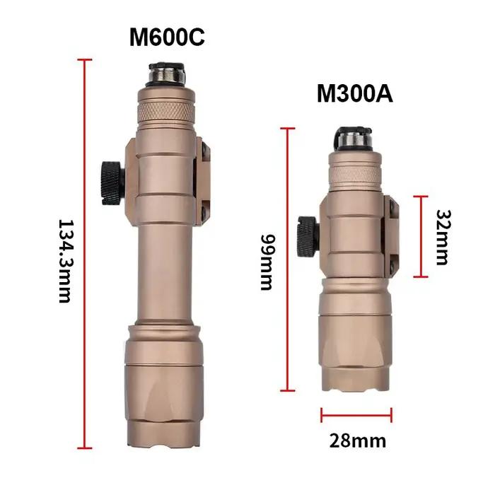 WADSN Airsoft Surefir M600C M600 M300 Lampe tactique de reconnaissance AR15 pour fusil