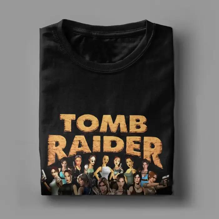 T-Shirt 100% Coton Homme Vintage Tomb Raider Décontracté pour Occasions Spéciales Hauts Retro Jeu Vidéo