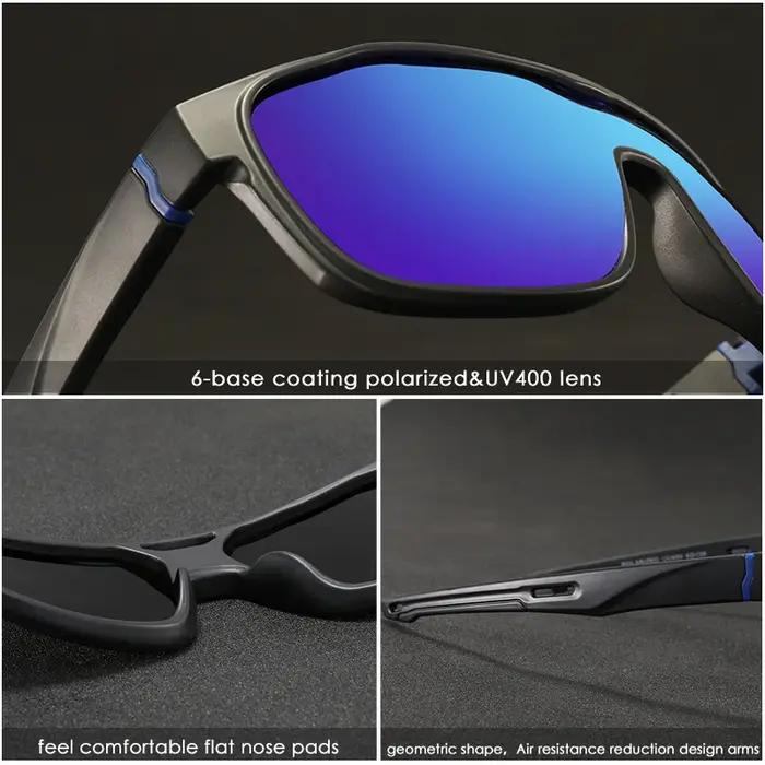 KDEAM-Lunettes de soleil polarisées en forme de pièce unique pour hommes, bouclier de sport, respira