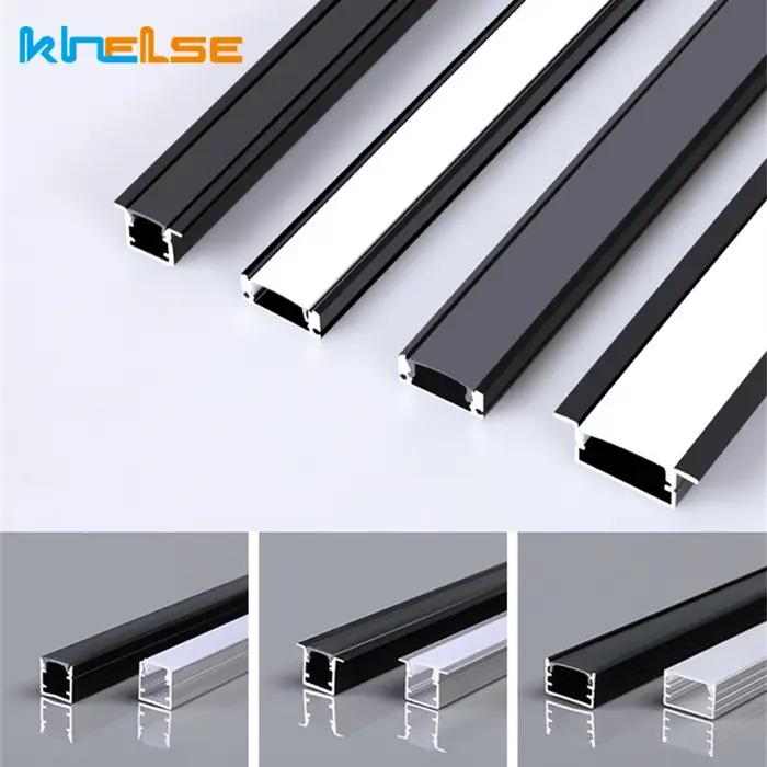 Profilé en aluminium LED de Style U/W, 0.5m, support de canal noir et argent, lampe de barre de couv