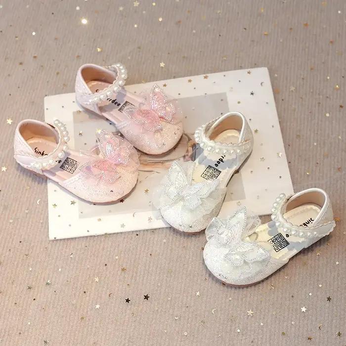 Chaussures habillées chics pour filles, pour fête de mariage, paillettes scintillantes avec strass,