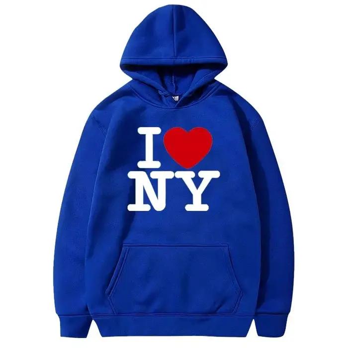 Pull à capuche imprimé I Love New York pour hommes et femmes, sweats à capuche décontractés, vêtemen